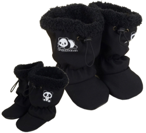 Softshellové capáčky s protiskluzem ROCKINO Premium Antislip vzor 6455 vel. 2,3 - černočerné Panda