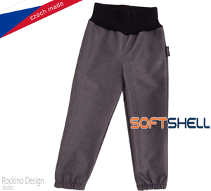 Dětské softshellové kalhoty ROCKINO tenké vel. 92,98,104 vzor 8905- šedé