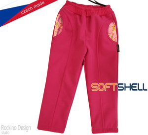 Softshellové nohavice ROCKINO veľ. 92,98,104 vzor 8884 - ružové (LOVE)