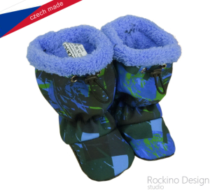 Softshellové capáčky s protiskluzem ROCKINO Premium Antislip vzor 6450 - modromodré