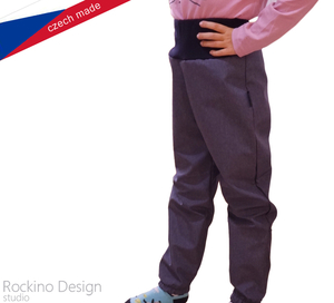 Dětské softshellové kalhoty ROCKINO tenké vel. 110,116,122 vzor 8906 - šedé 