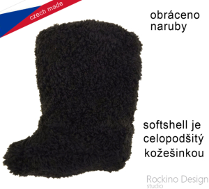 Softshellové capáčky s protiskluzem ROCKINO Premium Antislip vzor 6451 - květy/černé