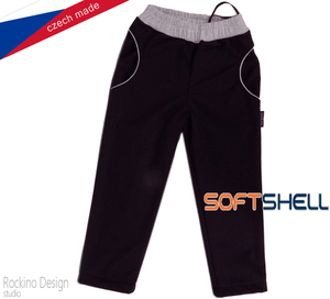 Dětské softshellové kalhoty ROCKINO tenké vel. 110,116,122 vzor 8900 - černorůžové