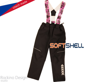 Detské softshellové zateplené nohavice ROCKINO veľ. 104,122 vzor 8536 - čierne