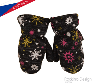 Dětské rukavičky (10-24 měsíců) ROCKINO ze svetroviny vzor 6426 vel. 1 - černé