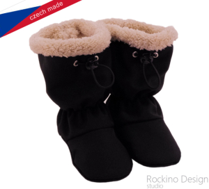 Softshellové capáčky s protiskluzem ROCKINO Premium Antislip vzor 6454  vel. 2 - černobéžové