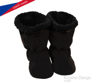 Softshellové capáčky s protiskluzem ROCKINO Premium Antislip vzor 6453 vel. 2,3 - černočerné