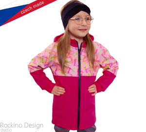 Softshellová dětská bunda Rockino vel. 134,140,146 vzor 8800 - růžová