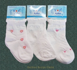 3 Dívčí ponožky SCORPIO-bilé S 6-12 měsíců
