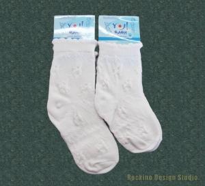 4 Dívčí ponožky SCORPIO-bílé M (12-24 měsíců, L 2-3,5 roku)