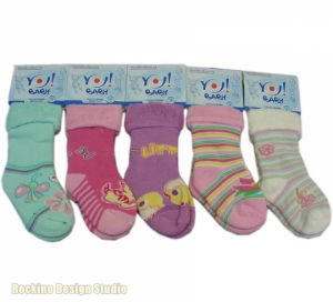 Dětské ponožky 3 SCORPIO froté dívčí vel.6-12 měsíců 4 PÁRY