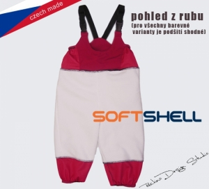 Dětské softshellové oteplovačky ROCKINO s laclem vel. 80,98 vzor 8184 - modrorůžové