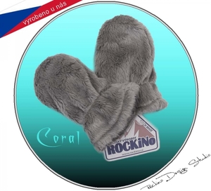 Detské rukavičky (0-10 mesiacov) ROCKINO materiál Coral veľ.0 sivé