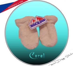 Dětské rukavičky (0-10 měsíců) ROCKINO materiál Coral vel.0 béžové
