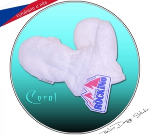 Dětské rukavičky (3-5 let) ROCKINO materiál Coral vel.3 bílé
