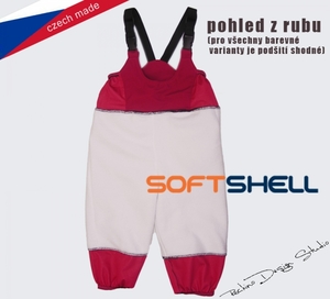 Dětské softshellové oteplovačky ROCKINO s laclem vel. 86 vzor 8221 - tmavěmodré s lila žíháním