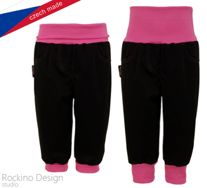 Dětské softshellové kalhoty ROCKINO vel. 68,74 vzor 8264 - růžovočerné