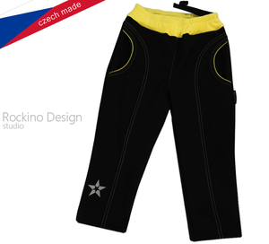 Dětské softshellové kalhoty ROCKINO vel. 110,116,122 vzor 8398 - černožluté
