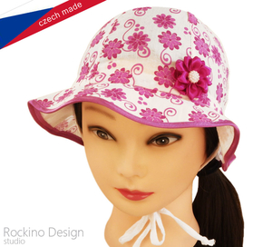 Dívčí klobouk ROCKINO vel. 46,48,50,52 vzor 3132 - bílý
