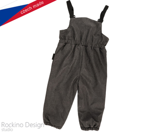 Detské softshellové zateplené nohavice ROCKINO s trakmi veľ. 80 vzor 8727 - sivé žíhané