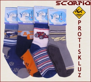 Chlapecké ponožky SCORPIO protiskluzové, velikost 2-3,5 roku 1 PÁR