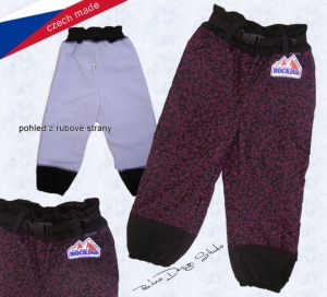 Dětské nepromokavé zateplené kalhoty ROCKINO vel. 128,134,140 vzor 8124 - lila