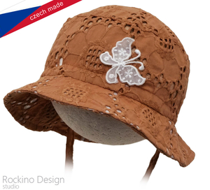 Dívčí, dámský klobouk ROCKINO vel. 46,48,50,52,54,56 vzor 3346 - hnědý
