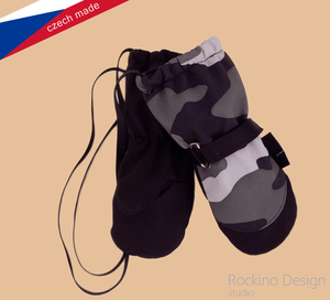 Softshellové rukavice ROCKINO vel. 1,2 vzor 6346 šedý maskáč