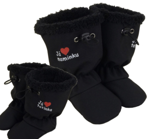 Softshellové capáčky s protiskluzem ROCKINO Premium Antislip vzor 6455 vel. 2,3 - černočerné MT
