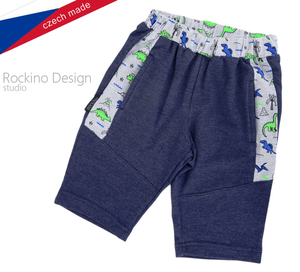 Dětské tříčtvrteční kalhoty ROCKINO vel. 104,110,116,122,128 vzor 8289 - modrošedé