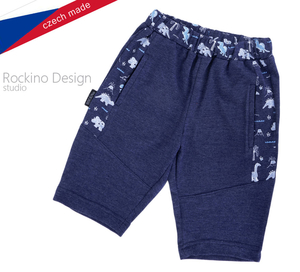 Dětské tříčtvrteční kalhoty ROCKINO vel. 104,122,128 vzor 8289 - modromodré