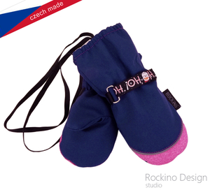 Softshellové rukavice ROCKINO vel. 2 vzor 6315 modrorůžové