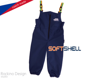 Detské softshellové zateplené nohavice ROCKINO s trakmi veľ. 80,86 vzor 8836 - modré