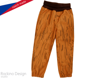 Dětské softshellové kalhoty ROCKINO tenké vel. 92,98,104 vzor 8927 - hořčicové