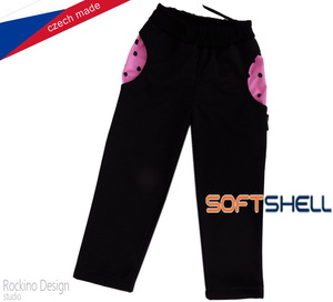 Dětské softshellové kalhoty ROCKINO tenké vel. 110,116,122 vzor 8902/R - černé