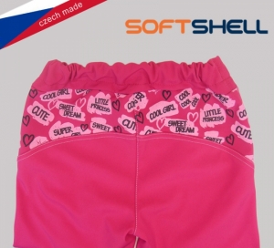 Dětské softshellové kalhoty ROCKINO vel. 122,140 vzor 8147 - růžové dívčí
