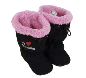 Softshellové capáčky s protiskluzem ROCKINO Premium Antislip vzor 6455 vel. 2,3 - černorůžové MT