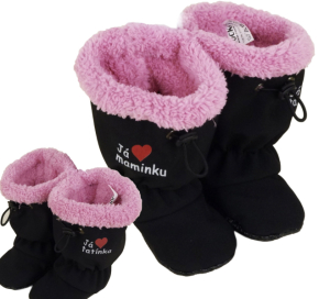 Softshellové capáčky s protiskluzem ROCKINO Premium Antislip vzor 6455 vel. 2,3 - černorůžové MT