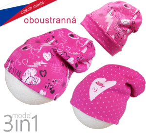 Dívčí čepice ROCKINO vel. 48,50 vzor 5118 - růžová