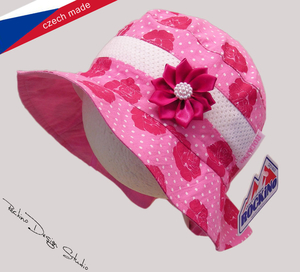 Dívčí klobouk ROCKINO vel. 50,52,54,56 vzor 3135 - růžový
