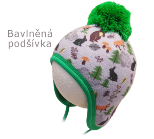 Dětská čepice ROCKINO vel. 44,46,48,50 vzor 1960 - šedá