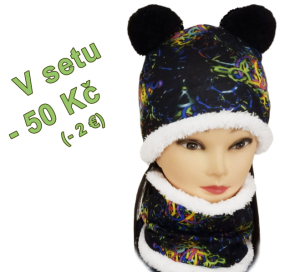 Set dětská čepice + tunel ROCKINO vel. 48,50,52,54 vzor 1385