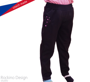 Dětské softshellové kalhoty ROCKINO tenké vel. 110,116,122 vzor 8904/C - černé