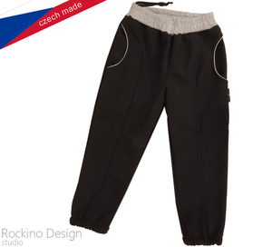 Dětské softshellové kalhoty ROCKINO vel. 92,98,104 vzor 8965 - černošedé