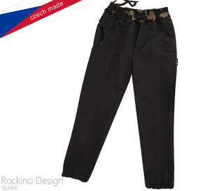 Dětské softshellové kalhoty ROCKINO vel. 128,134,140 vzor 8958 - černé dino