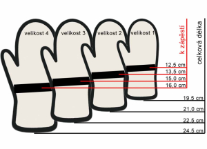 Softshellové rukavice ROCKINO vel. 2 vzor 6440 černé květy