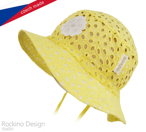 Dievčenský klobúk ROCKINO veľ. 48,50 vzor 3210 - žltý