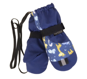 Softshellové rukavice ROCKINO vel. 2 vzor 6440 modré zvířátka