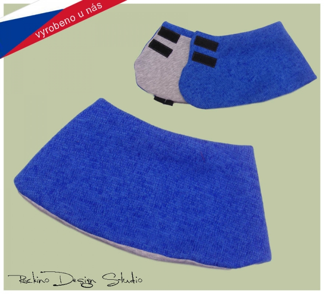 Dětský nákrčník ROCKINO šitý - materiál pletenina s podšívkou vzor 1932 - modrý