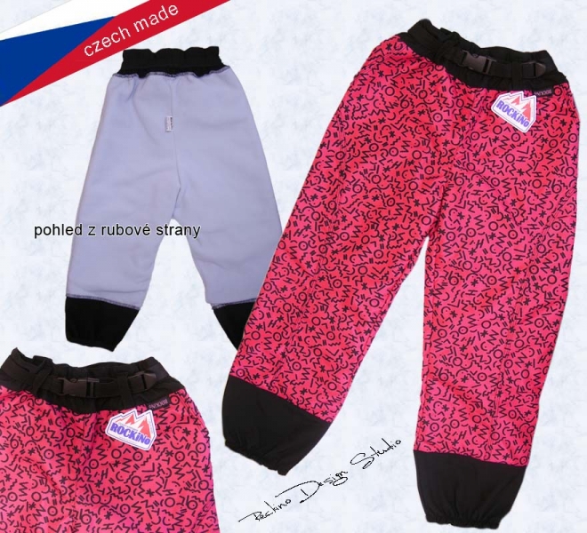 Dětské nepromokavé zateplené kalhoty ROCKINO vel.128,134,140 vzor 8124 - růžové